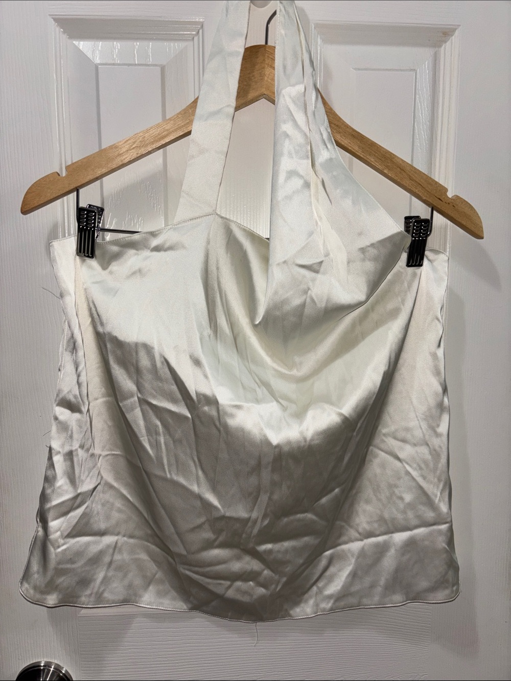 Zara Ivory Satin Halter Camisole